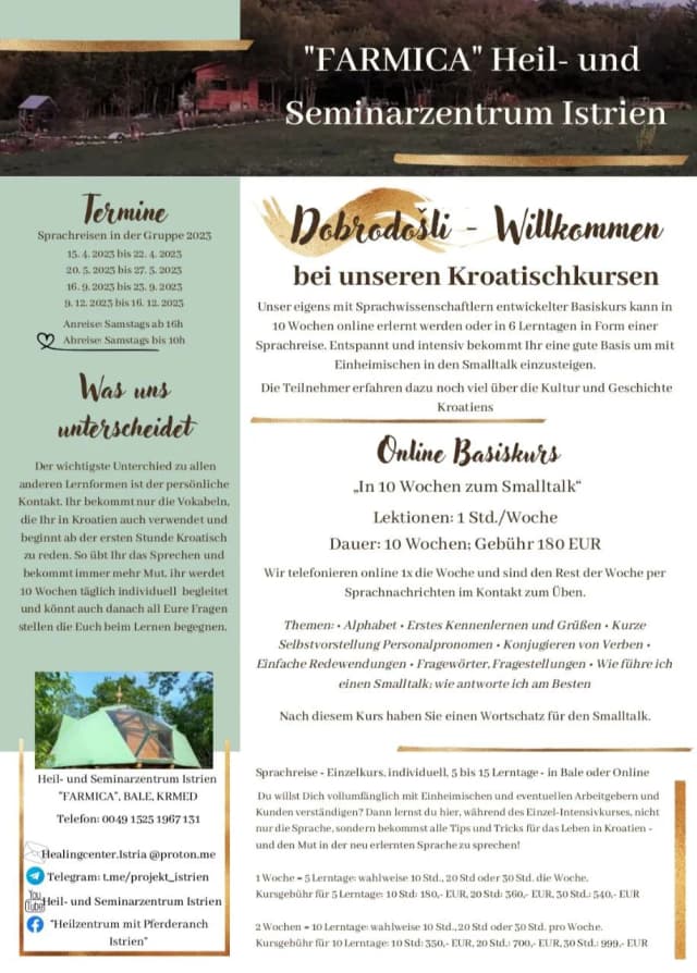 Flyer Sprachkurs-Kroatisch
